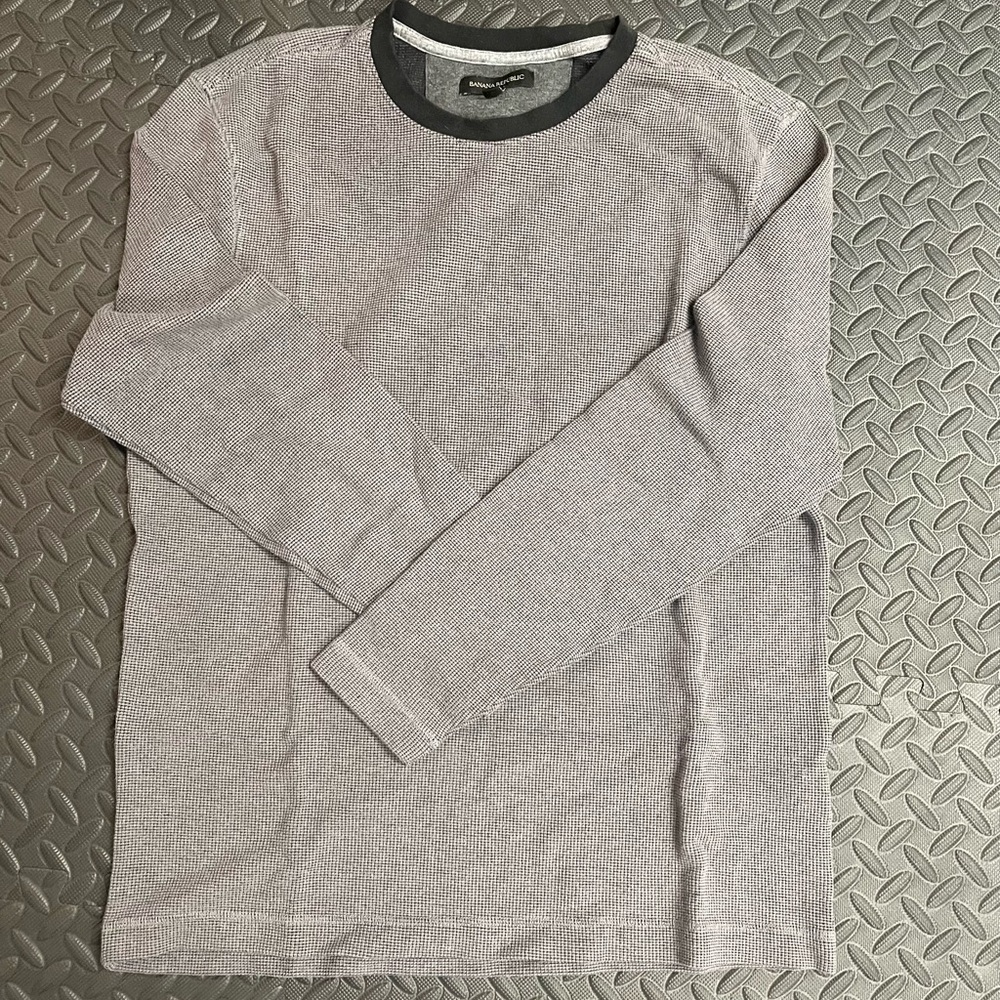 Banana Republic Men’s Gray Waffle Knit Long Sleeve Thermal Shirt Size L
